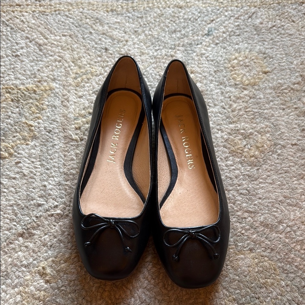 Jack Rogers Classic Black Flats